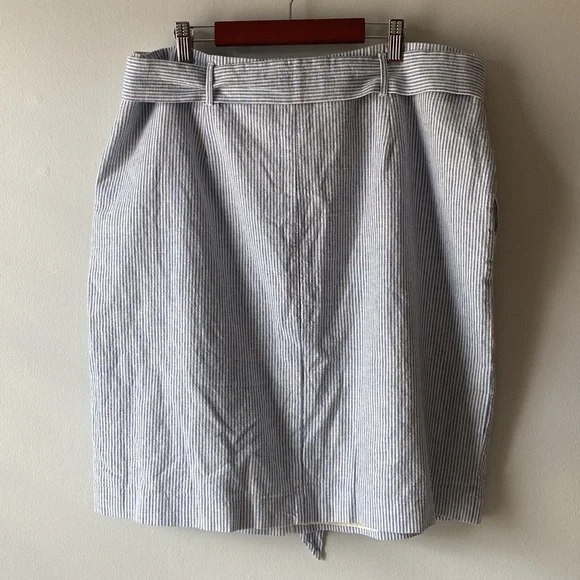 Boden Blue & White Striped Seeersucker Skirt 14 - Picture 6 of 11